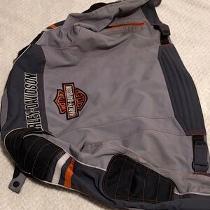 2/20 $ Harley-Davidson Gray and Black Riding Jacket with Orange Details